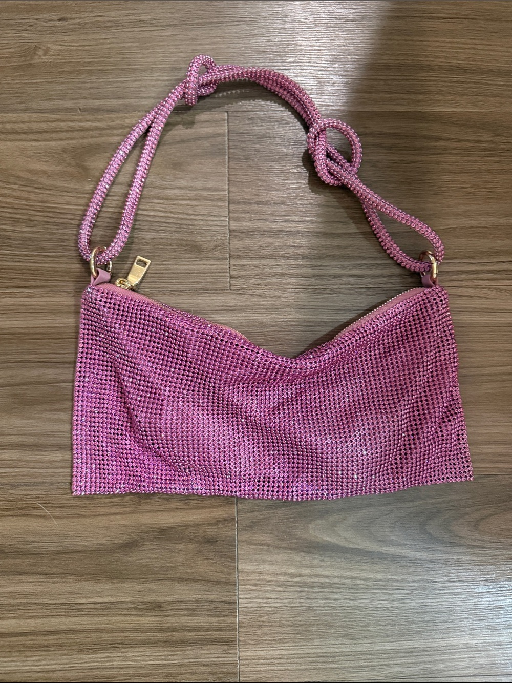 Pink Rhinestone Shoulder Bag - Stylish Evening Clutch